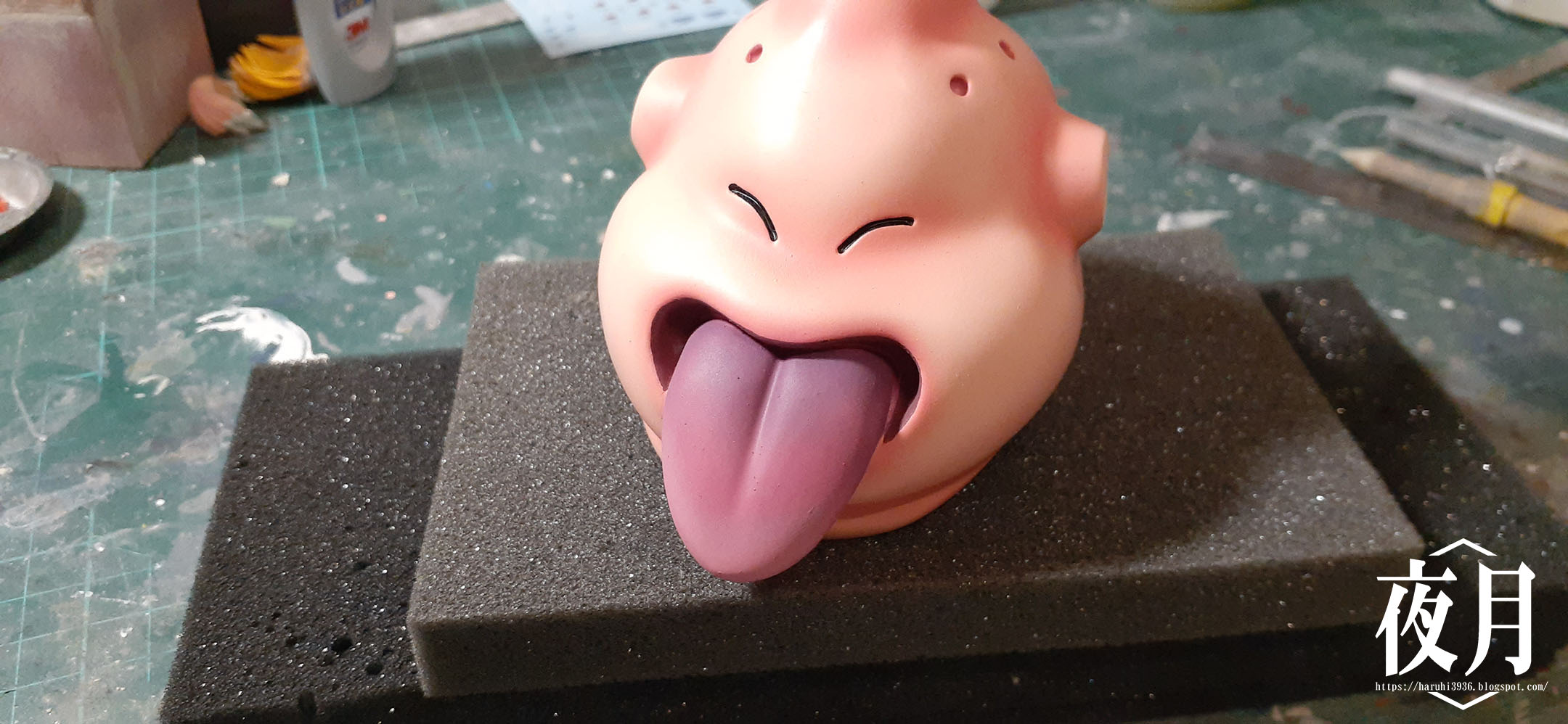 《七龍珠》魔人普烏雕像 修復完工對比正面